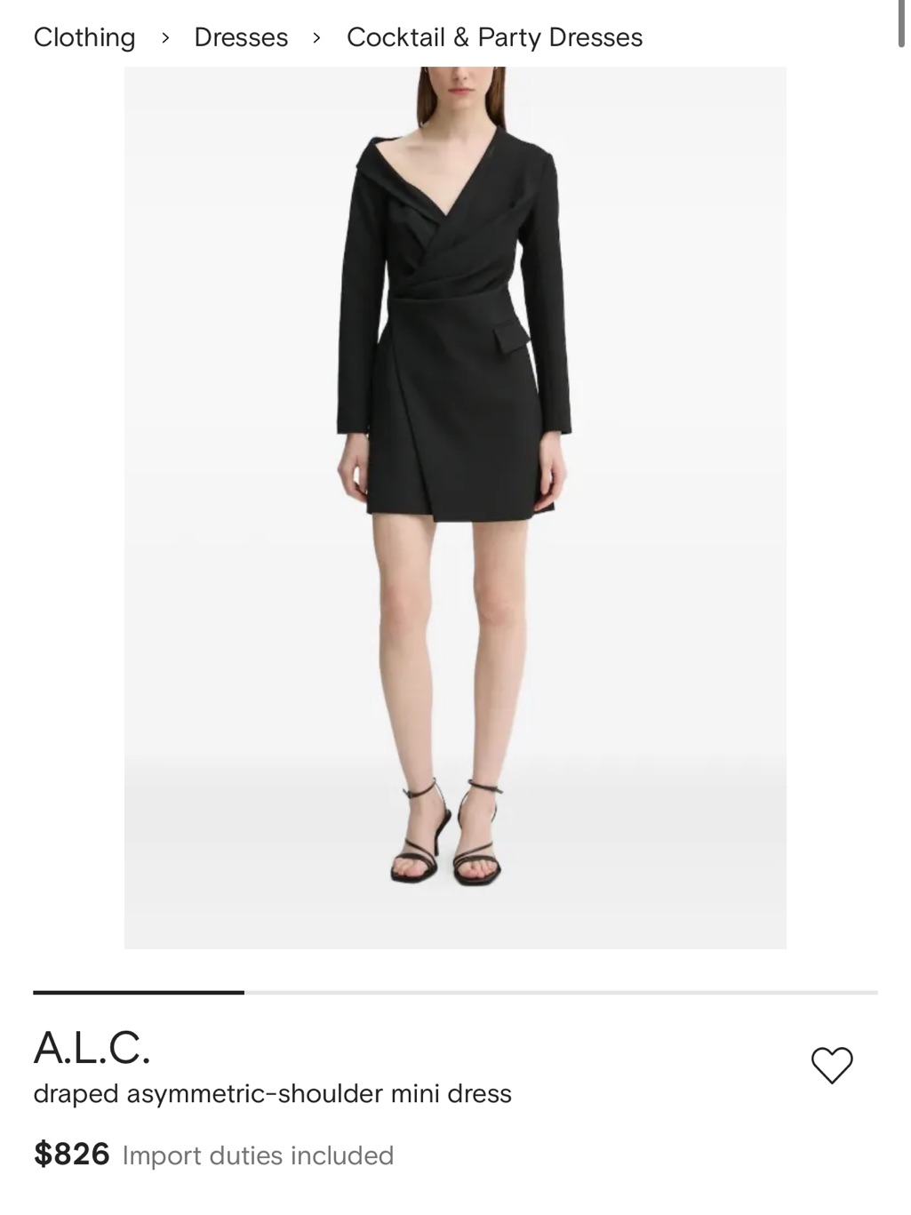 A.L.C. Asymmetric-Shoulder Draped Mini Dress In Black